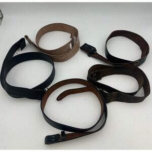 Lot of 4 Leather‎ Belts Vintage Western Style Buckle Replacement Parts